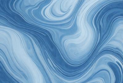 The primary subject of the image is a blue ocean with waves. The setting is the ocean, and the visual style is a photo. The dominant colors are blue and white, creating a serene and calming atmosphere.
