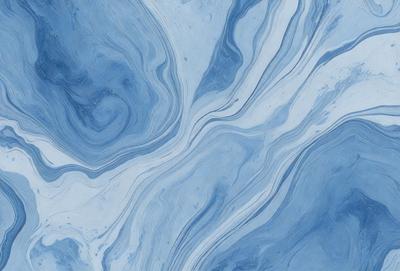The primary subject of the image is a blue and white swirling pattern, which appears to be a painting or a digital artwork. The setting is a blue background, which complements the swirling pattern. The visual style is a combination of painting and digital art, creating a unique and captivating visual experience. The dominant colors are blue and white, which evoke a sense of calmness and tranquility.