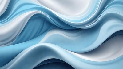 The primary subject of the image is a blue and white fabric, which appears to be a piece of cloth or a patterned surface. The setting is a white background, which provides a clean and uncluttered environment for the fabric to be displayed. The visual style of the image is a combination of photo and digital art, as it showcases the fabric's texture and patterns in a realistic yet artistic manner. The colors and mood of the image are predominantly blue and white, creating a sense of calmness and eleg