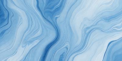 The primary subject of the image is a blue and white painting of a wave. The setting is a blue background, and the visual style appears to be a digital art or illustration. The dominant colors are blue and white, creating a calm and serene atmosphere.