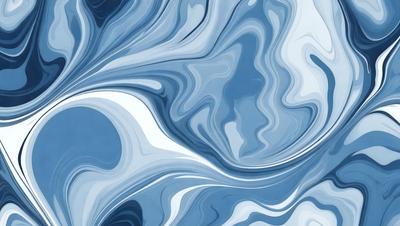 The primary subject of the image is a blue and white swirling pattern, which appears to be a digital art or illustration. The setting is a blue background, and the visual style is a combination of digital art and illustration. The dominant colors are blue and white, creating a calm and soothing atmosphere.