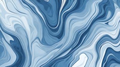 The primary subject of the image is a blue and white ocean wave. The setting is the ocean, with the wave being the main focus of the image. The visual style is a digital art or illustration, as the wave is depicted in a detailed and artistic manner. The dominant colors are blue and white, creating a serene and calming atmosphere.