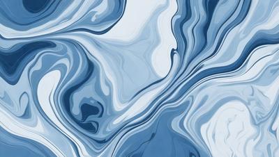 The primary subject of the image is a blue and white swirling pattern, which appears to be a digital art or illustration. The setting is a blue background, and the visual style is a combination of digital art and illustration. The dominant colors are blue and white, creating a calm and soothing atmosphere.