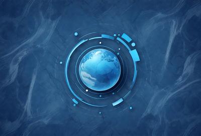 The primary subject of the image is a blue and white globe, which is the main object, scene, or focus of the image. The setting or background features a blue surface, which adds to the overall atmosphere of the image. The visual style of the image is digital art, as it is a computer-generated representation of the globe. The colors and mood of the image are predominantly blue and white, creating a sense of calmness and tranquility.