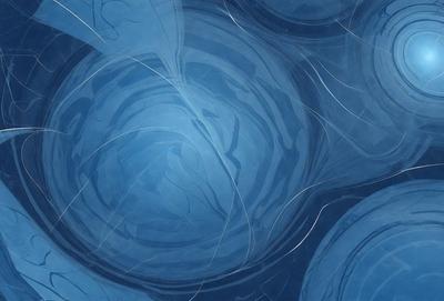 The primary subject of the image is a blue, swirling, and somewhat abstract design. The setting is a blue background, which complements the blue design. The visual style appears to be a combination of digital art and illustration, creating a unique and captivating image. The colors and mood of the image are predominantly blue, giving it a calm and serene atmosphere.