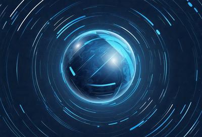 The primary subject of the image is a blue, swirling, and spinning globe. The setting is a blue background, which creates a contrasting and visually appealing scene. The visual style is a combination of digital art and illustration, giving the image a unique and artistic appearance. The colors and mood of the image are predominantly blue, which adds a sense of calmness and tranquility to the scene.