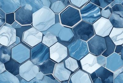 The primary subject of the image is a blue and white marble pattern. The setting is a blue and white marble wall, which serves as the background. The visual style is a close-up of the marble pattern, showcasing the intricate details of the design. The colors and mood of the image are predominantly blue and white, creating a clean and elegant atmosphere.