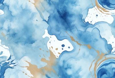 The primary subject of the image is a blue and white painting of a water surface. The setting is a blue and white water surface, which is the main focus of the image. The visual style is a painting, which is a form of digital art. The dominant colors are blue and white, creating a calm and serene atmosphere.