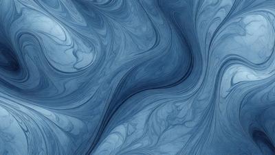 The primary subject of the image is a blue, swirling, and flowing pattern, which appears to be a digital art or illustration. The setting is a blue background, and the visual style is a combination of digital art and illustration. The dominant colors are blue and white, creating a calm and soothing atmosphere.