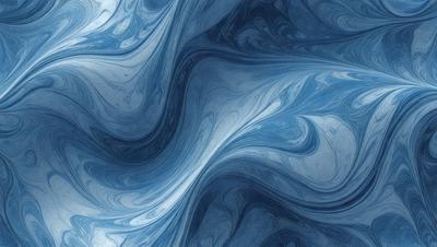 The primary subject of the image is a blue and white swirl pattern, which appears to be a digital art or illustration. The setting is a blue background, and the visual style gives the impression of a painting or a textured surface. The dominant colors in the image are blue and white, creating a calming and soothing atmosphere.