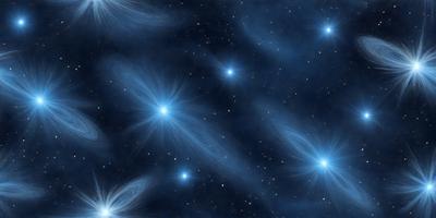 The primary subject of the image is a night sky filled with stars. The setting is a dark, star-filled sky, and the visual style is a digital art or illustration. The colors and mood of the image are predominantly blue, with the stars creating a sense of wonder and tranquility.