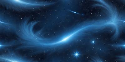 The primary subject of the image is a blue starry sky filled with stars. The setting is a night sky, and the visual style appears to be a digital art or illustration. The dominant colors are blue and white, creating a serene and peaceful atmosphere.