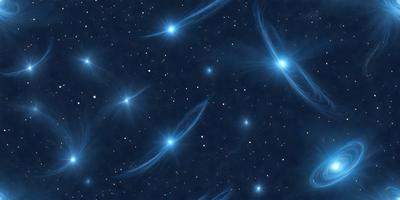 The primary subject of the image is a night sky filled with stars. The setting is a dark, starry background, and the visual style is a digital art or illustration. The colors and mood of the image are predominantly blue, with the stars creating a sense of wonder and tranquility.