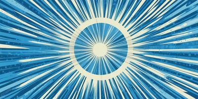 The primary subject of the image is a bright, colorful circle with a blue background. The circle appears to be a sun, and it is surrounded by a pattern of bright, colorful lines. The visual style of the image is a combination of digital art and illustration, creating a vibrant and dynamic scene. The colors and mood of the image are predominantly blue and bright, giving the impression of a sunny day or a lively atmosphere.