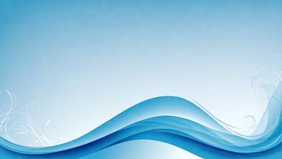 The primary subject of the image is a blue wave, which is the main focus of the scene. The setting is a blue background, which creates a sense of depth and contrast. The visual style is a digital art or illustration, as the wave is depicted in a detailed and artistic manner. The dominant colors are blue and white, giving the image a calm and serene atmosphere.