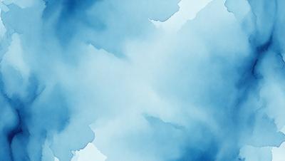 The primary subject of the image is a cloudy blue sky. The setting is a cloudy day, and the visual style is a painting or drawing. The colors and mood of the image are predominantly blue, creating a calm and serene atmosphere.