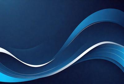The primary subject of the image is a blue wave pattern. The setting is a blue background, which creates a visually appealing contrast with the wave pattern. The visual style is a combination of digital art and illustration, giving the image a modern and artistic appearance. The dominant colors are blue and white, creating a calm and serene atmosphere.