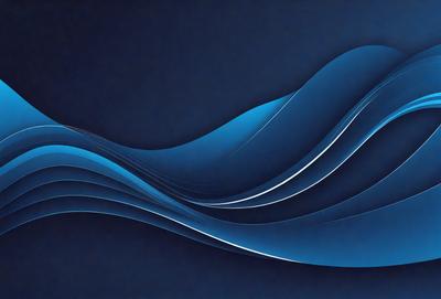 The primary subject of the image is a blue wave, which is the main focus of the scene. The setting is a dark blue background, creating a contrasting and dramatic effect. The visual style is a digital art or illustration, as the wave is depicted in a detailed and artistic manner. The dominant colors are blue and black, giving the image a calm and serene atmosphere.