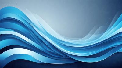 The primary subject of the image is a large, blue wave. The wave is the main focus of the image, and it is depicted in a digital art style. The setting is a blue background, which complements the blue wave. The overall atmosphere of the image is serene and calming, as the wave appears to be gently rolling towards the viewer.