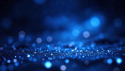 The primary subject of the image is a blue sky filled with bright, shining stars. The setting is a dark, cloudy night, creating a contrast between the bright stars and the dark background. The visual style is a combination of a photo and digital art, as the image captures the beauty of the night sky with the stars. The colors and mood of the image are predominantly blue and serene, as the stars create a sense of wonder and tranquility.