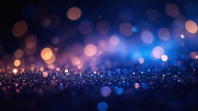 The primary subject of the image is a blue background with a pattern of bright lights, creating a visually striking and colorful scene. The setting appears to be a dark room, with the lights creating a contrasting effect. The visual style of the image is a combination of a photo and digital art, as it captures the vibrant colors and patterns of the lights. The overall atmosphere of the image is lively and energetic, with the bright lights and blue background creating a sense of movement and dynamism.