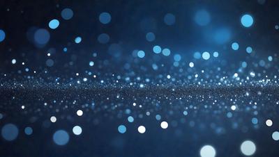 The primary subject of the image is a blue background with a pattern of white lights or stars. The setting appears to be a dark space, possibly a night sky or a dark room. The visual style of the image is a combination of a photo and digital art, creating a unique and captivating effect. The colors and mood of the image are predominantly dark and moody, with the white stars providing a contrasting and eye-catching element.
