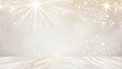 The primary subject of the image is a white wall with a pattern of white stars on it. The setting is a white room, and the visual style appears to be a combination of a photo and digital art. The dominant colors are white and gold, creating a warm and inviting atmosphere.