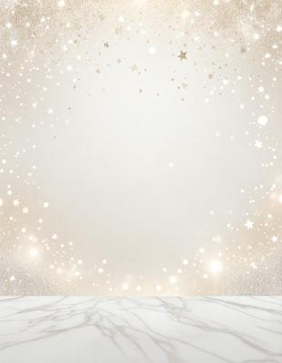The primary subject of the image is a white star-filled background. The setting is a white marble surface, which serves as the background for the star-filled scene. The visual style is a combination of digital art and illustration, creating a unique and eye-catching design. The colors and mood of the image are predominantly white, with the stars adding a touch of color and a sense of wonder and magic to the scene.