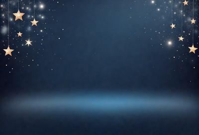 The primary subject of the image is a blue sky with a few stars scattered throughout. The setting is a dark blue background, which contrasts with the bright stars. The visual style is a combination of a photo and digital art, creating a unique and artistic representation of the night sky. The colors and mood of the image are predominantly dark and serene, with the blue sky and stars providing a sense of tranquility and wonder.