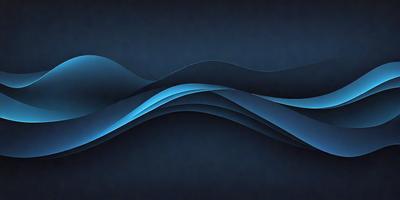 The primary subject of the image is a blue wave, which is the main focus of the scene. The setting is a dark blue background, creating a moody atmosphere. The visual style is a digital art or illustration, as the wave is depicted in a detailed and artistic manner. The dominant colors are blue and black, with the blue wave being the most prominent feature in the image.