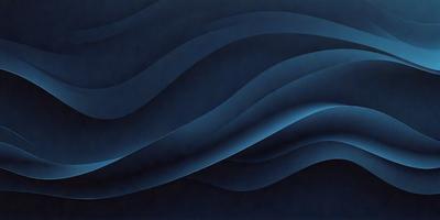 The primary subject of the image is a blue wave, which is the main focus of the scene. The setting is a dark blue background, creating a moody atmosphere. The visual style is a digital art or illustration, as the wave is depicted in a detailed and artistic manner. The dominant colors are blue and black, with the blue wave being the most prominent feature in the image.