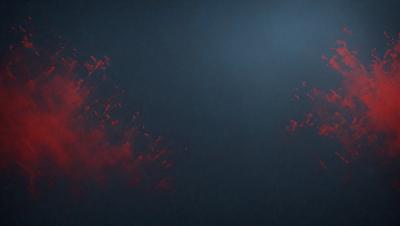 The primary subject of the image is a red and orange tree with a blue sky in the background. The visual style appears to be a digital art or illustration, as the tree is depicted with a vibrant color palette. The setting is a dark, blue-toned environment, which adds a dramatic and moody atmosphere to the scene.
