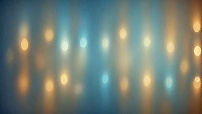 The primary subject of the image is a blue background with a pattern of yellow lights. The setting appears to be a dark room, and the visual style is a combination of digital art and illustration. The dominant colors are blue and yellow, creating a mood of calmness and tranquility.