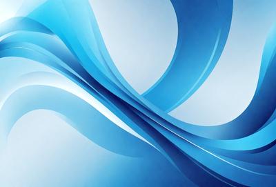The primary subject of the image is a blue and white ocean wave. The setting is a blue background, which creates a serene and calming atmosphere. The visual style is a digital art or illustration, as the wave is depicted in a detailed and artistic manner. The dominant colors are blue and white, which evoke a sense of tranquility and beauty.