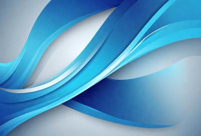 The primary subject of the image is a blue and white swirl pattern. The setting is a white background, and the visual style is digital art. The dominant colors are blue and white, creating a calm and soothing atmosphere.