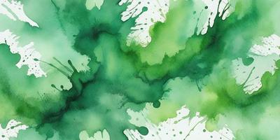The primary subject of the image is a green plant with a white background. The plant is depicted in a watercolor style, giving it a vibrant and lively appearance. The colors and mood of the image are predominantly green and white, creating a sense of freshness and natural beauty.