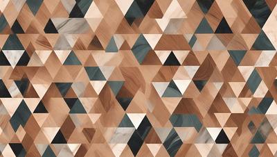 The primary subject of the image is a patterned surface, which appears to be a marble or wood-like material. The setting is a room with a wooden floor, and the visual style is a combination of digital art and illustration. The colors and mood of the image are predominantly brown and black, giving it a modern and sophisticated appearance.