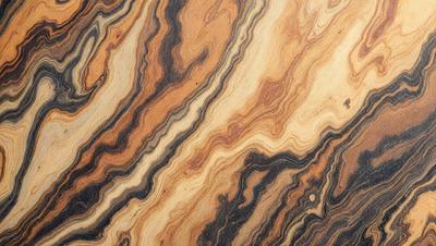 The primary subject of the image is a wooden table with a unique and intricate pattern on its surface. The table appears to be made of wood and has a distinctive design, possibly resembling a marble or stone pattern. The setting is indoors, with the table being the main focus of the scene. The visual style of the image is a close-up of the wooden table, showcasing its intricate pattern. The colors and mood of the image are warm and inviting, with the wooden table serving as a