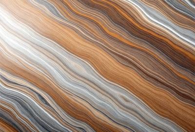The primary subject of the image is a wooden surface with a patterned texture. The setting is a close-up of the wooden surface, showcasing the intricate design and texture. The visual style is a combination of a photo and digital art, as the wooden surface appears to be a blend of natural and artificial elements. The colors and mood of the image are warm and earthy, with the wooden surface providing a natural and organic feel.