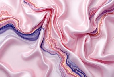 The primary subject of the image is a close-up of a pink fabric with a pattern of blue and gold stripes. The setting is a pink background, which adds to the overall mood of the image. The visual style is a combination of a photo and digital art, creating a unique and eye-catching pattern. The colors and mood of the image are predominantly pink and warm, with the blue and gold stripes adding a touch of contrast and sophistication.