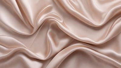 The primary subject of the image is a close-up of a piece of pink fabric. The setting is a room with a wall, and the visual style is a photo. The colors and mood of the image are predominantly pink, creating a warm and inviting atmosphere.