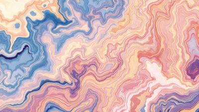 The primary subject of the image is a colorful, abstract painting featuring a mix of blue, pink, and orange hues. The painting is displayed on a wall, creating a vibrant and lively atmosphere. The visual style of the painting is a combination of digital art and illustration, giving it a unique and artistic appearance. The colors and mood of the painting evoke a sense of creativity and energy, making it an eye-catching and memorable piece of art.