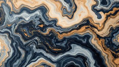 The primary subject of the image is a blue and orange marbled stone. The setting is a close-up of the stone, showcasing its unique pattern and texture. The visual style is a close-up of the stone, emphasizing its intricate details. The colors and mood of the image are predominantly blue and orange, creating a striking and visually appealing contrast.