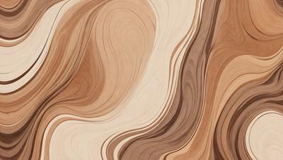 The primary subject of the image is a wooden surface with a unique and intricate pattern. The setting is a close-up view of the wooden surface, showcasing the details of the pattern. The visual style is a combination of a photo and a digital art, as the wooden surface appears to be a blend of natural and artificial elements. The colors and mood of the image are predominantly brown and earthy tones, giving it a warm and natural feel.