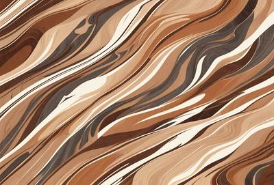 The primary subject of the image is a brown and white striped pattern, which appears to be a wood grain texture. The setting is a wooden surface, possibly a table or a wall. The visual style of the image is a close-up of the pattern, showcasing the intricate details of the wood grain. The colors and mood of the image are warm and natural, with the brown and white stripes creating a sense of depth and texture.