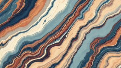 The primary subject of the image is a blue and orange striped pattern, which is displayed on a surface. The setting appears to be a patterned wall or a piece of artwork. The visual style of the image is a combination of digital art and illustration, creating a unique and eye-catching design. The dominant colors in the image are blue and orange, which contribute to a vibrant and lively atmosphere.