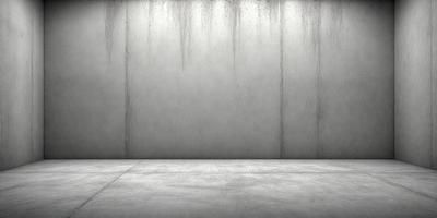 The primary subject of the image is a large, white, concrete wall. The setting is a room with a concrete floor, and the visual style is a photo. The colors and mood of the image are predominantly white, giving it a clean and minimalist appearance.