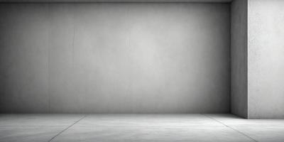 The primary subject of the image is a large, empty white wall. The setting is a room with a concrete floor, and the visual style is a photo. The colors and mood of the image are predominantly white, giving it a clean and minimalist appearance.