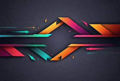The primary subject of the image is a colorful geometric pattern, which is the main focus of the image. The setting is a dark background, which contrasts with the vibrant colors of the pattern. The visual style is a combination of digital art and illustration, creating a unique and eye-catching design. The dominant colors in the image are orange, green, and blue, which contribute to a lively and energetic atmosphere.