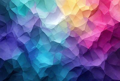 The primary subject of the image is a colorful, abstract pattern made up of various geometric shapes. The setting is a colorful background, which adds to the vibrant atmosphere of the scene. The visual style of the image is a combination of digital art and illustration, creating a unique and eye-catching design. The dominant colors in the image are blue, purple, and pink, which contribute to a lively and energetic mood.